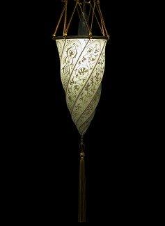 Cesendello Fortuny Lamp Silk in Sage Grey buy from Luminoso Design