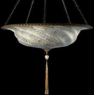 Fortuny Lighting Scudo Saraceno Glass Lamp Silver Classico Decoration BUY thru www.luminosodesign.com