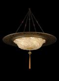 Fortuny Lamp Scudo Saraceno Murano Glass Gold with Rim, Medium Buy from www.luminosodesign.com