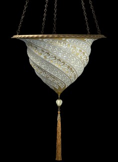 Fortuny Lamp Samarkanda Silver Glass Serpentina Light without metal rim BUY thru.luminosodesign.com 